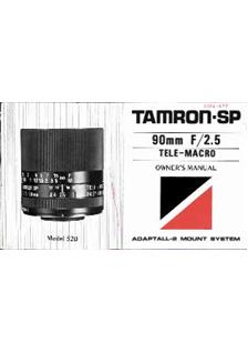 Tamron 90/2.5 manual. Camera Instructions.
